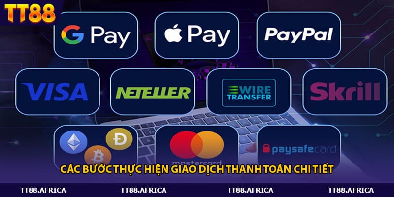 Các bước thực hiện giao dịch thanh toán chi tiết