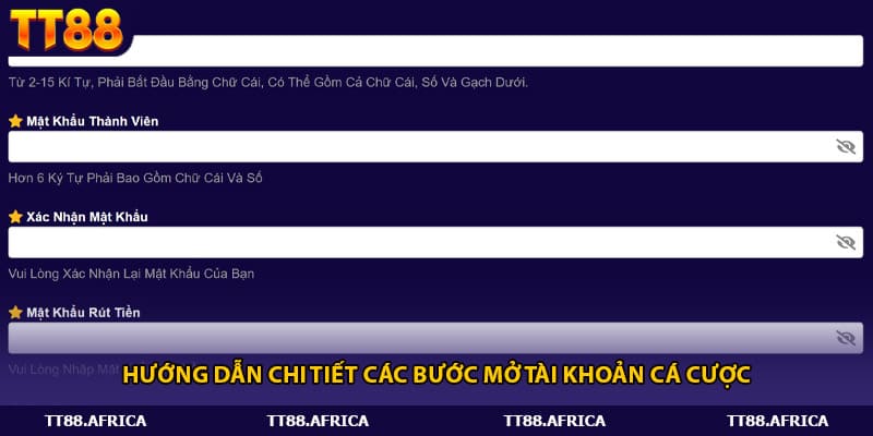 Hướng dẫn chi tiết các bước mở tài khoản cá cược