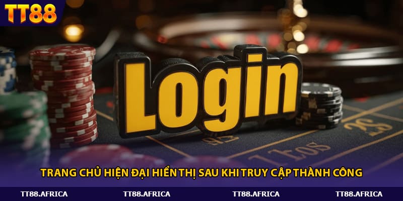 Trang chủ hiện đại hiển thị sau khi truy cập thành công